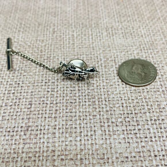 Swank Silver Vintage Chariot Horse Driver Tie Pin - Picture 1 of 3